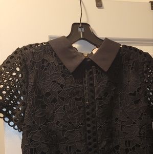 Ted baker Lace embroided collared top